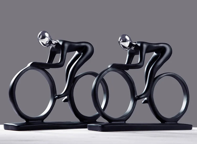 Resin Cyclist Sculpture - Elegance and Movement for Your Decoration