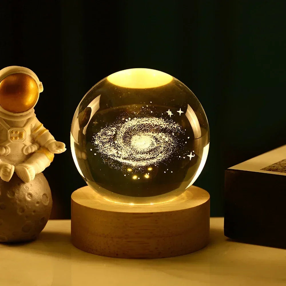 Children's 3D Crystal Planetary Lamp with Characters