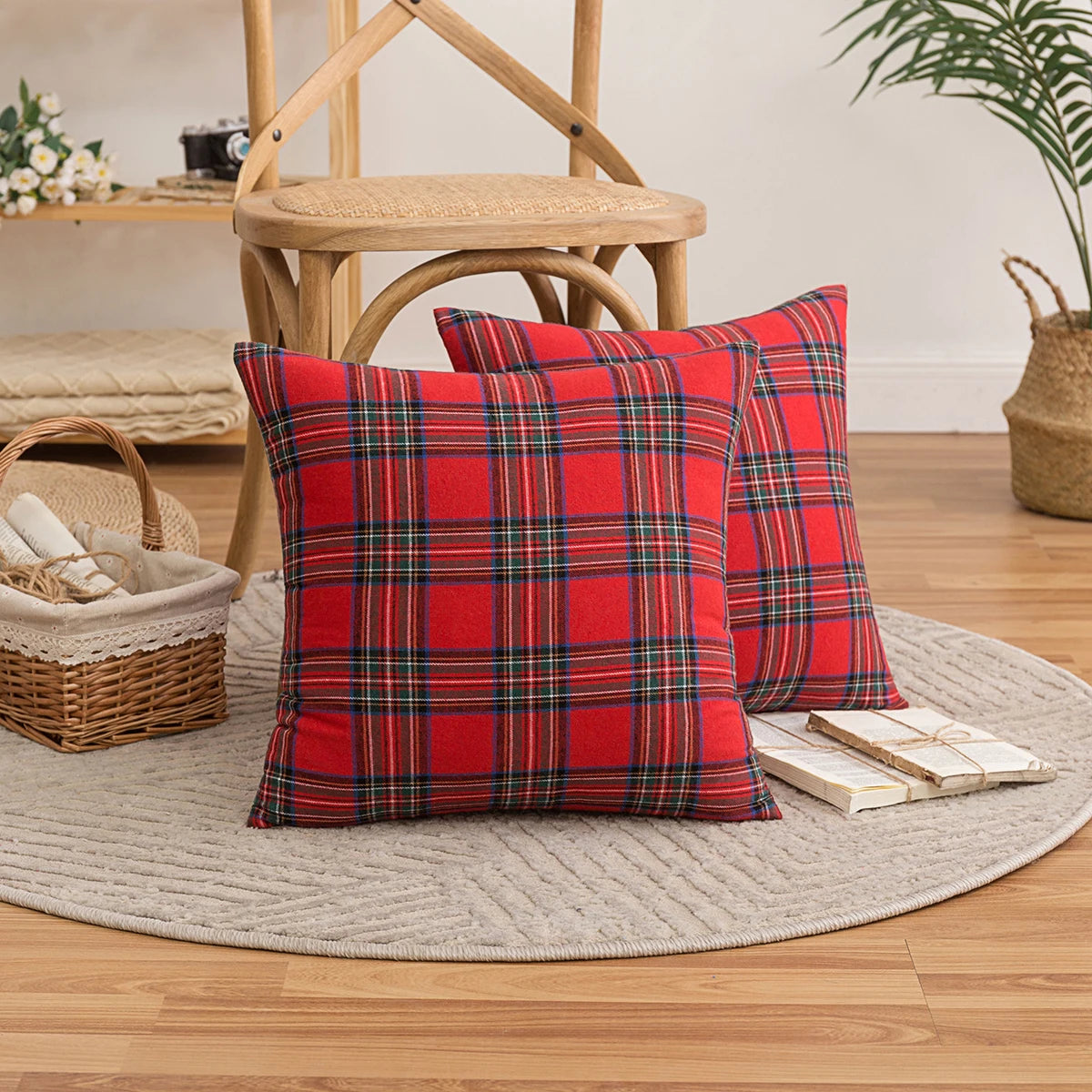 Scottish plaid Christmas pillowcases