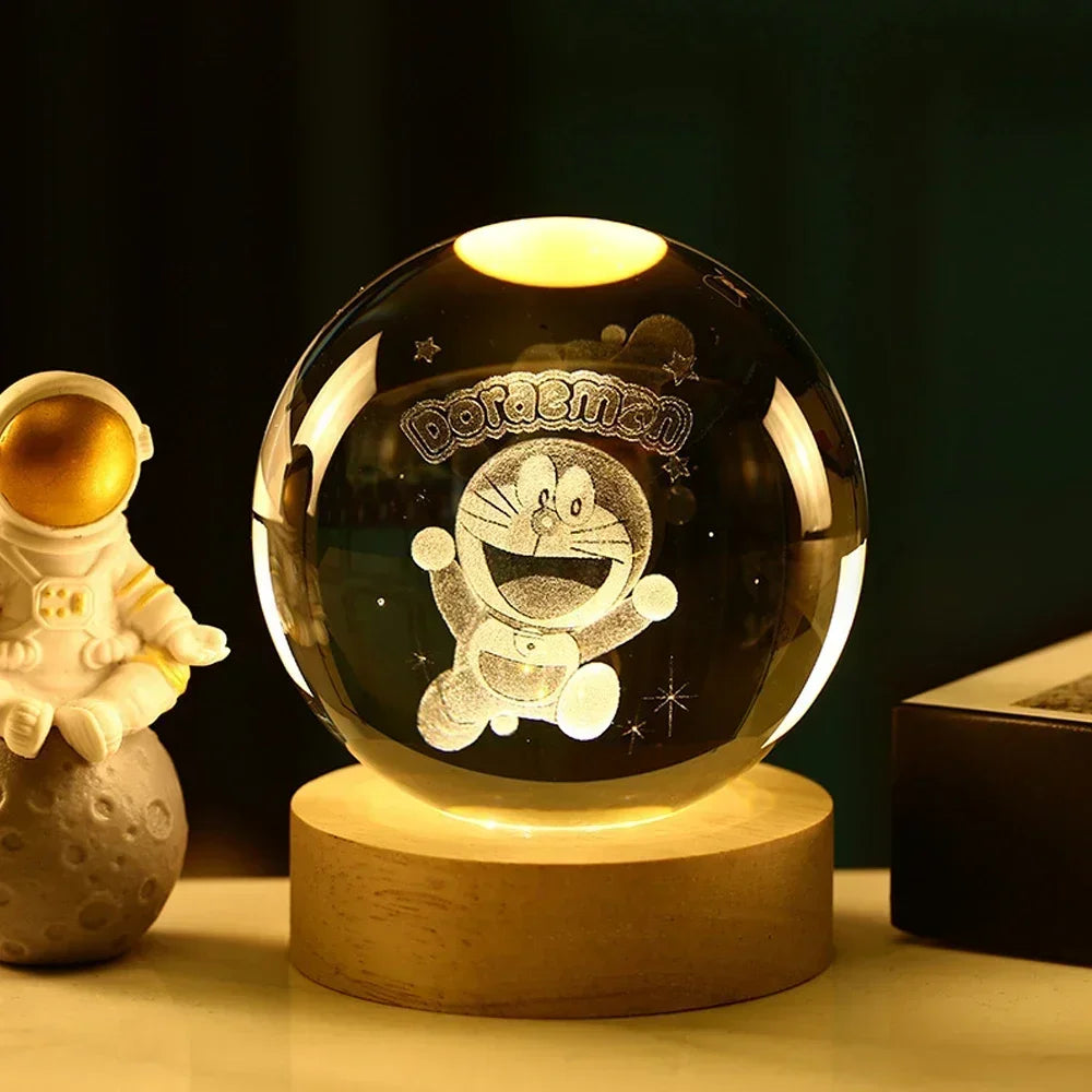 Children's 3D Crystal Planetary Lamp with Characters