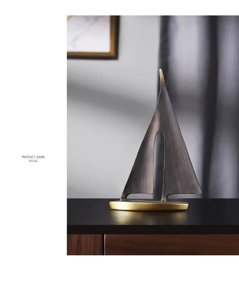 Smooth Sailing Sailboat Home Decor Ornament Living Room Decoration Bedroom Desktop Decoration Resin Craft Gift