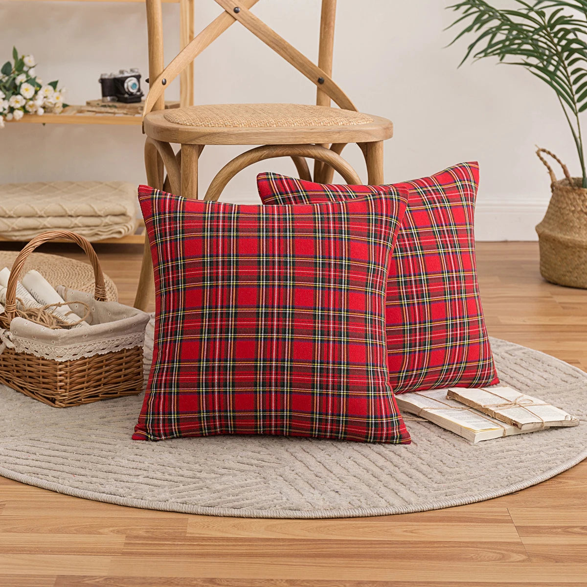 Scottish plaid Christmas pillowcases