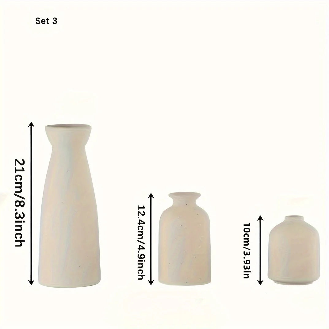 Set of 3 Ceramic Vases - Elegance and Versatility for your Decoration