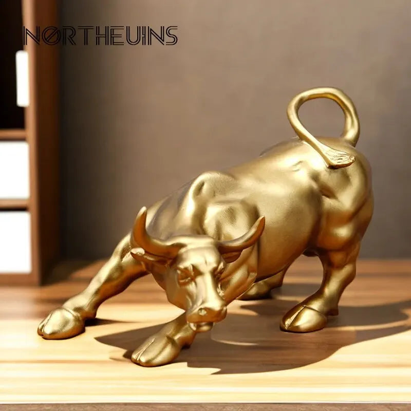 NORTHEUINS Fortune Bull Statue: Prosperity and Style for your Decoration