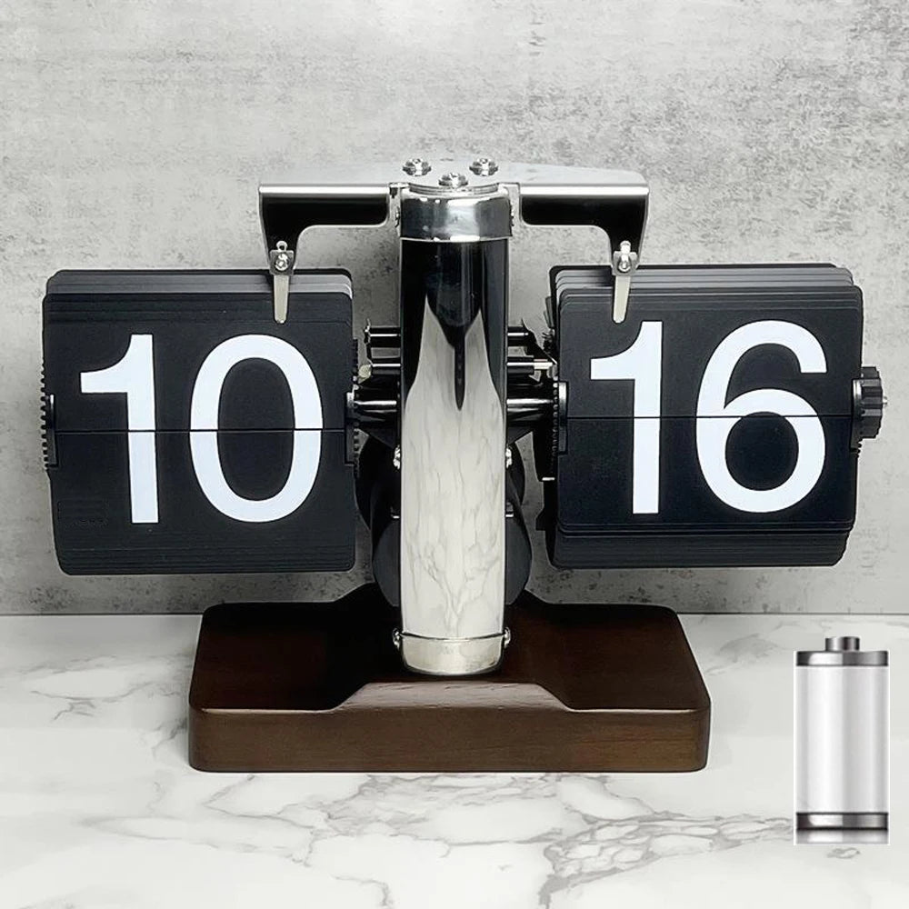 Table clock with automatic page turner - Modern decor with a touch of technology