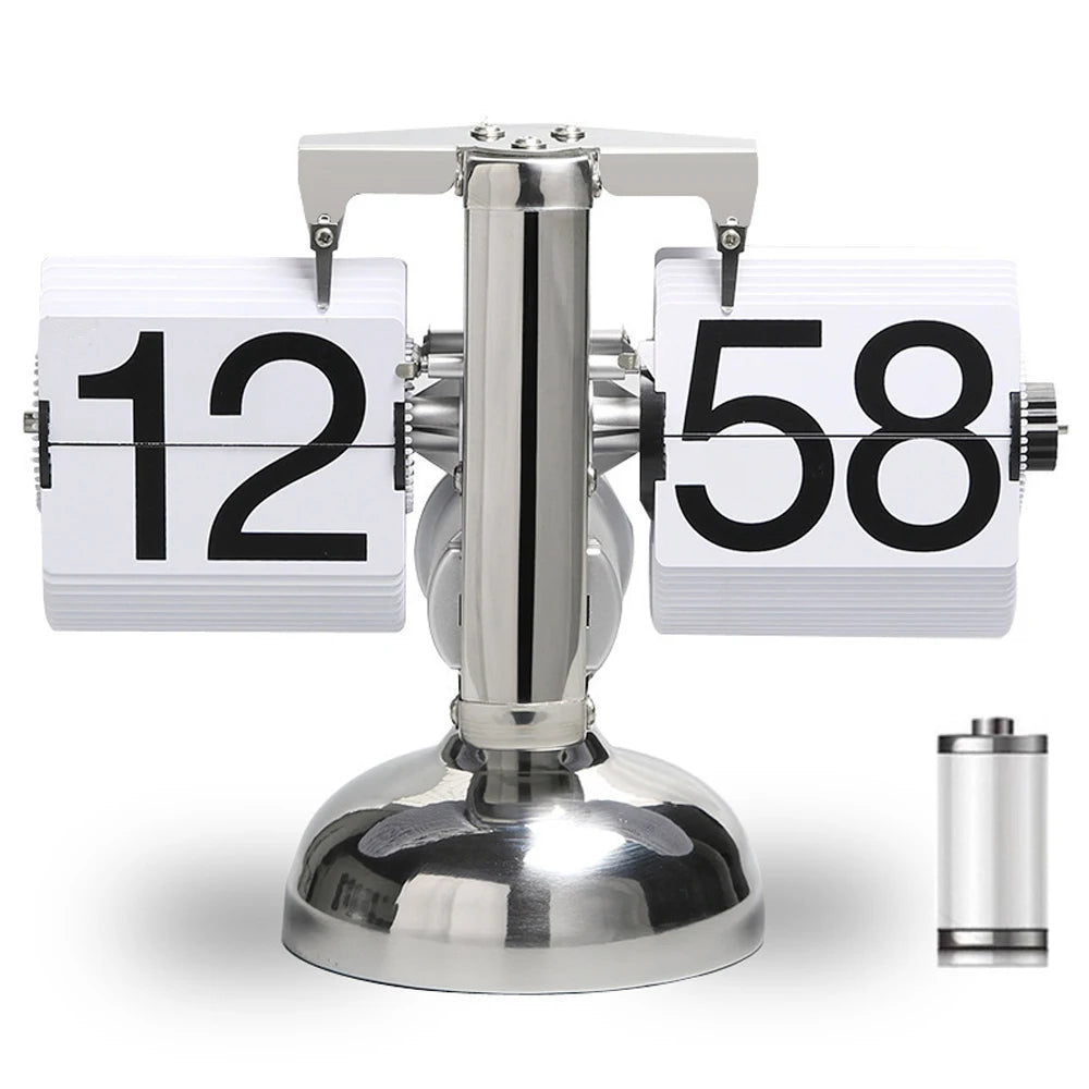 Table clock with automatic page turner - Modern decor with a touch of technology