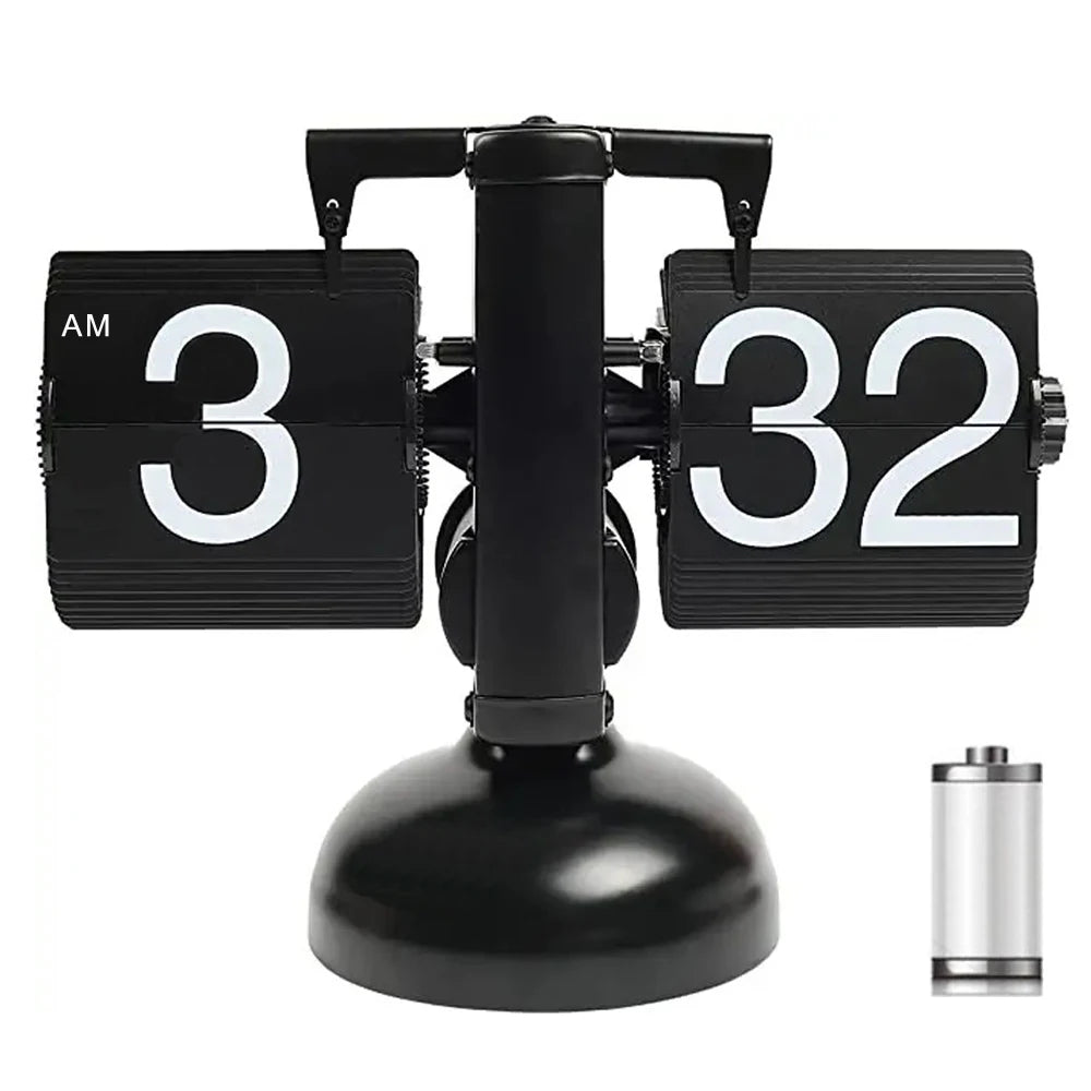 Table clock with automatic page turner - Modern decor with a touch of technology