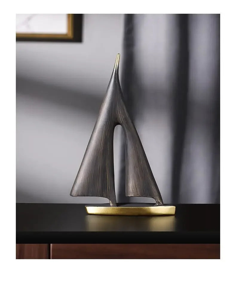 Smooth Sailing Sailboat Home Decor Ornament Living Room Decoration Bedroom Desktop Decoration Resin Craft Gift