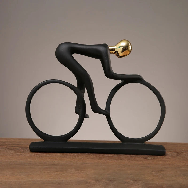 Resin Cyclist Sculpture - Elegance and Movement for Your Decoration